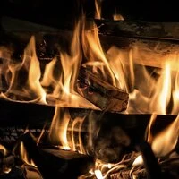 Ambient fireplace with melodies