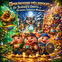 Приключения трёх поросят: От Зелёного Омута до Острова Забытых Игрушек (Детские сказки)