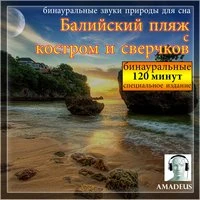 бинауральные звуки природы для сна: Балийский пляж с костром и сверчков: 120 минут специальное издание
